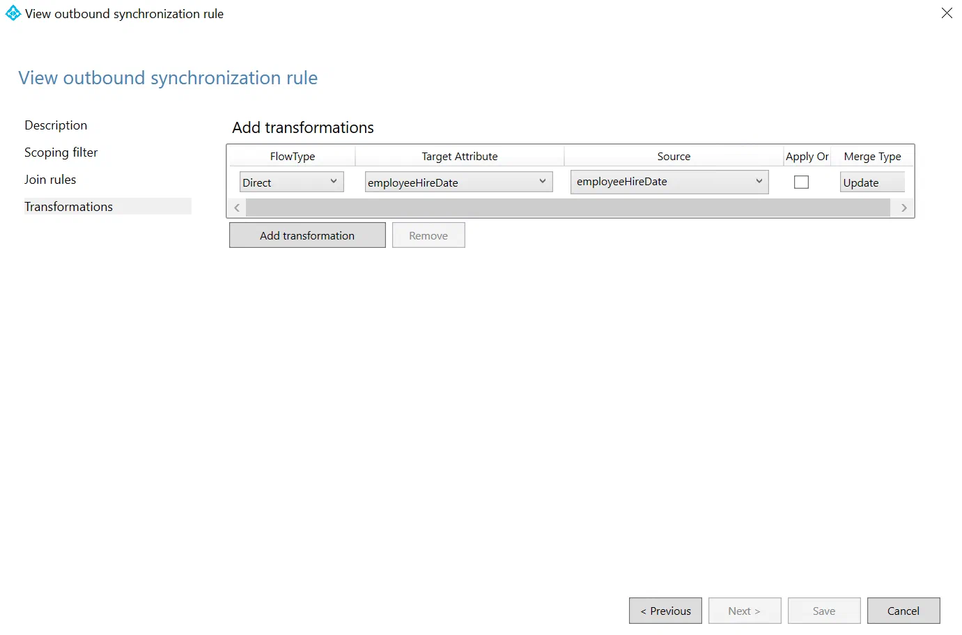 Screenshot related to Sync rules