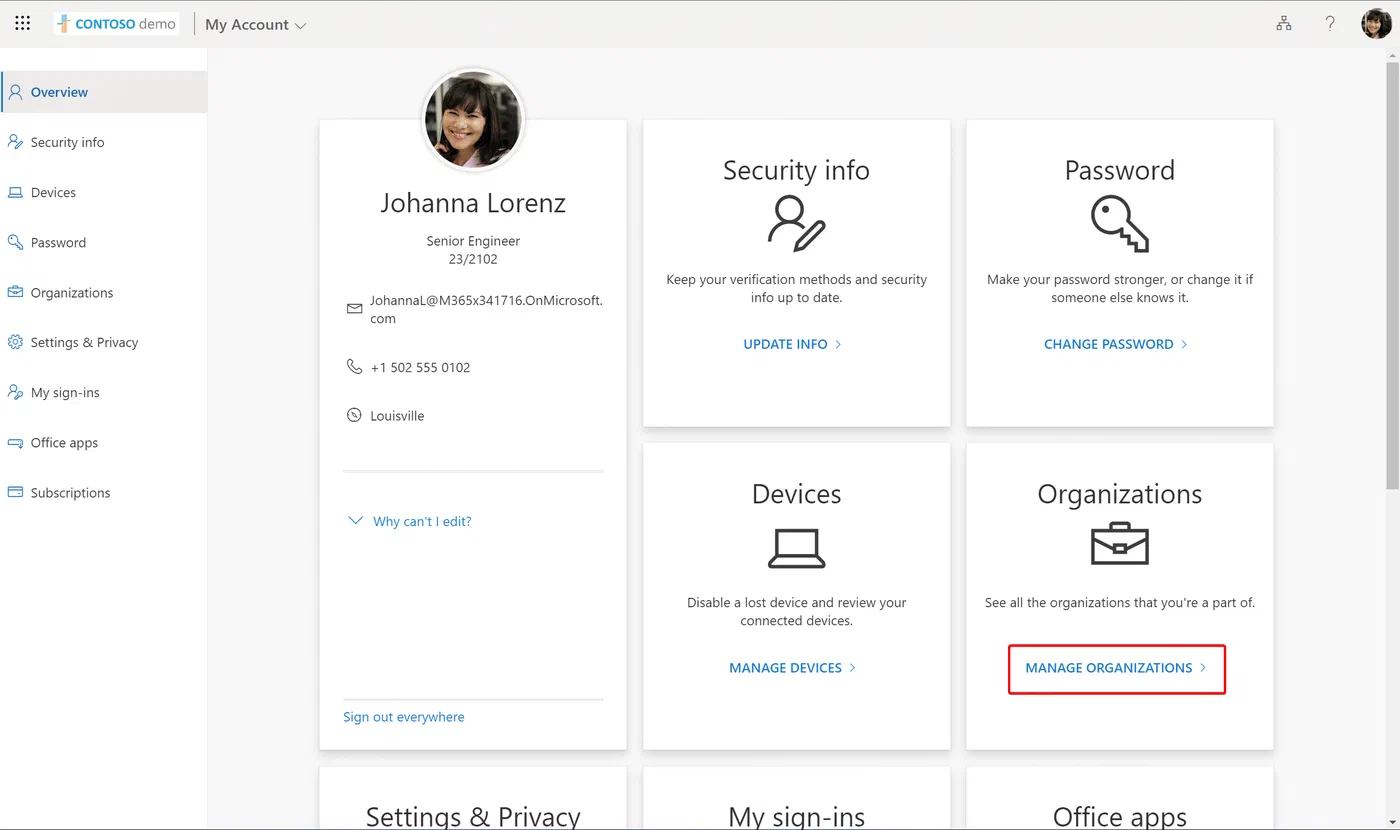 Screenshot related to User experience - Guests trying to leave the tenant