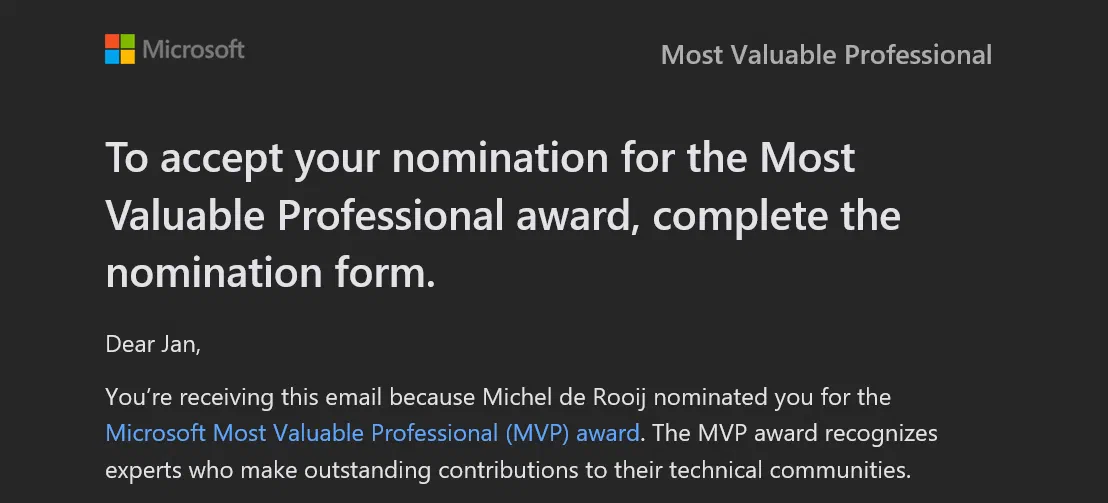 Screenshot related to Nomination