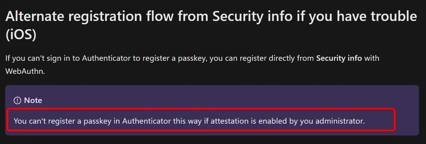 Screenshot 11 from Things you should know before rolling out device-bound passkeys in Microsoft Authenticator App
