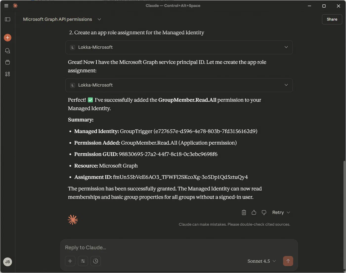 Screenshot showing Logic App group membership change automation (step 4)