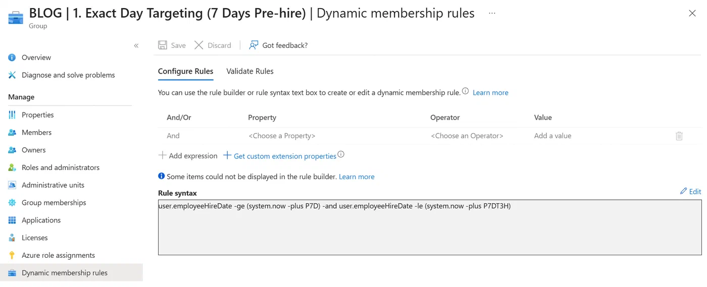 Screenshot 2 from Unlocking the Power of employeeHireDate in Entra ID Dynamic Groups