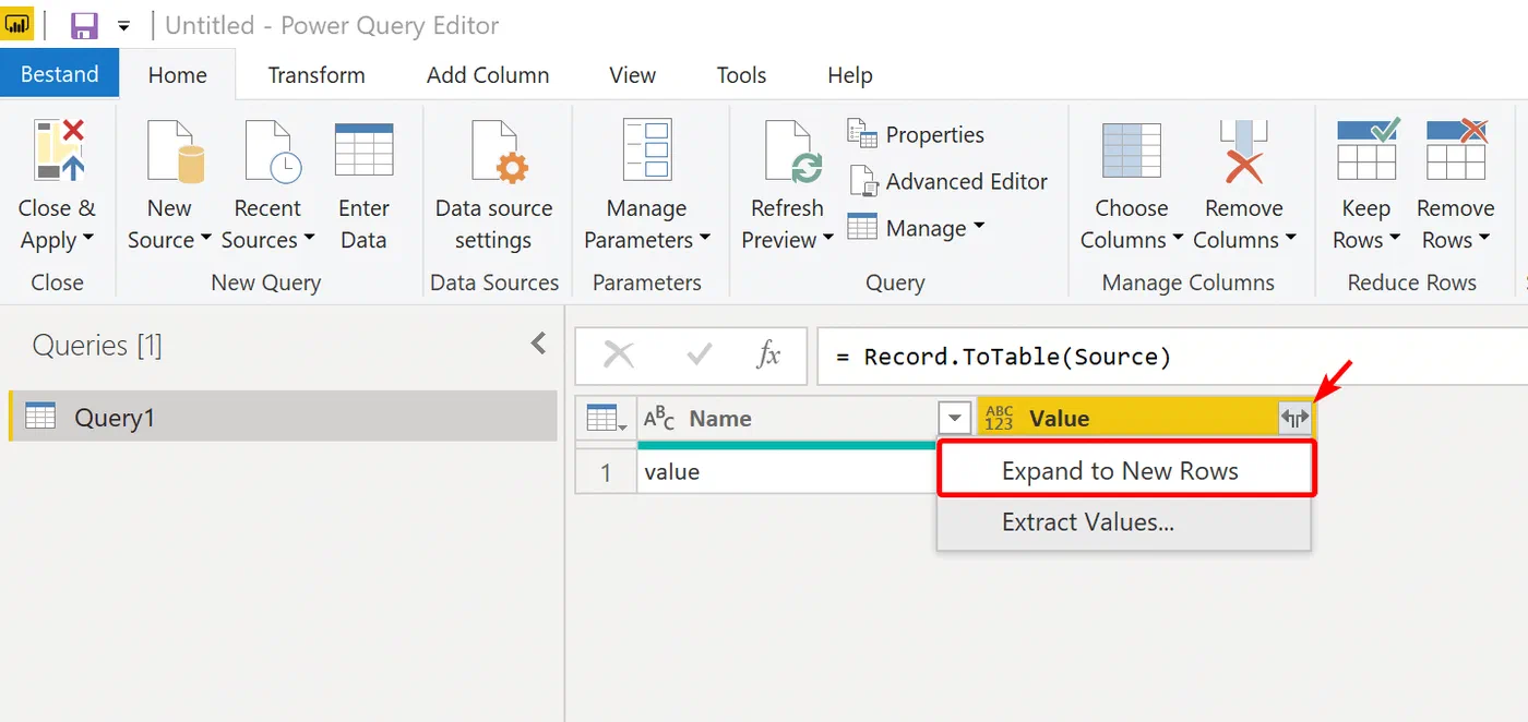Power Query expanding Graph API records into table rows