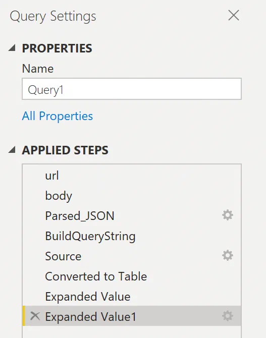 Power Query showing expanded sign-in log columns and transformation steps