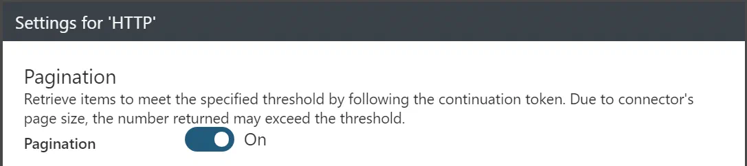 Logic Apps HTTP action pagination settings for large Graph API responses