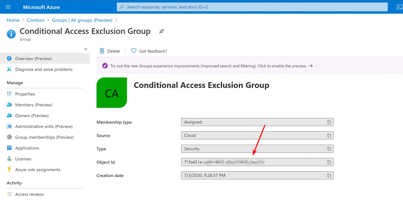 Power Automate group lookup action with its configured group identifier
