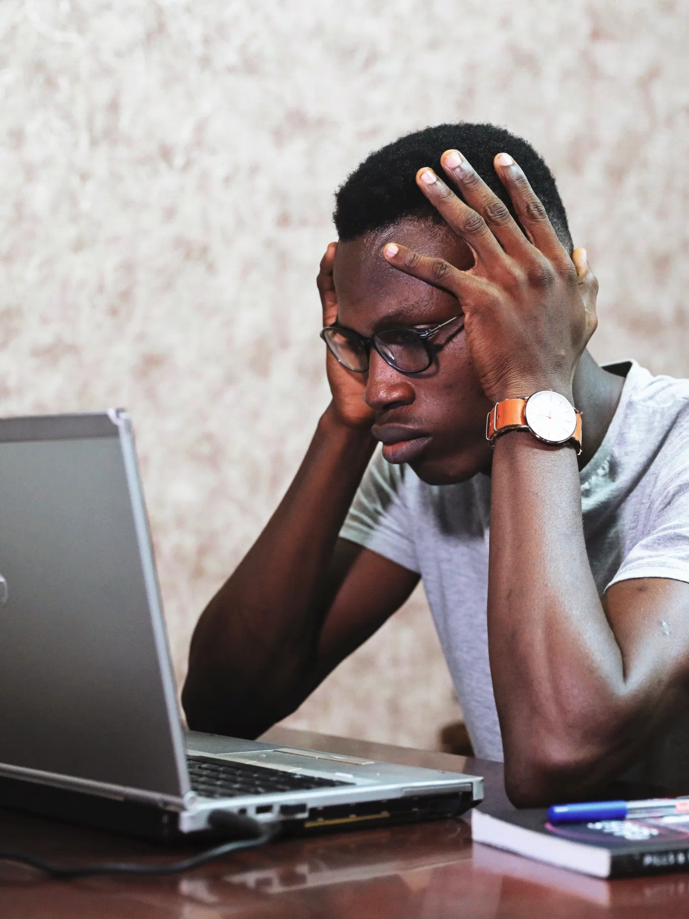 Person working on a laptop