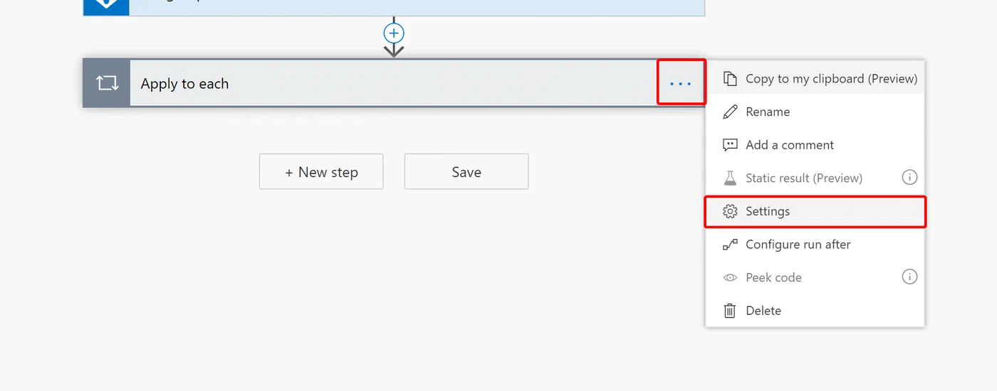 Power Automate Apply to each settings with concurrency control enabled