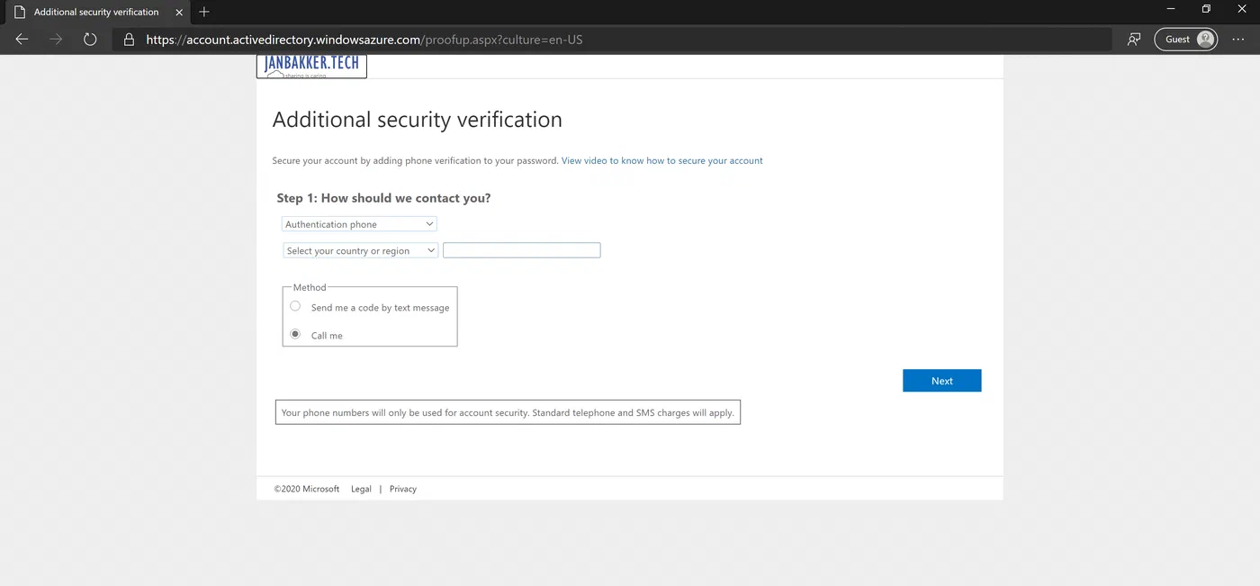 Separate MFA registration portal